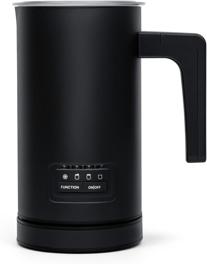 Milchaufschäumer elektrisch – 4-in-1: Warmer & Kalter Milchschaum, Aufwärmen, 360°-Basis, 500W, Edel