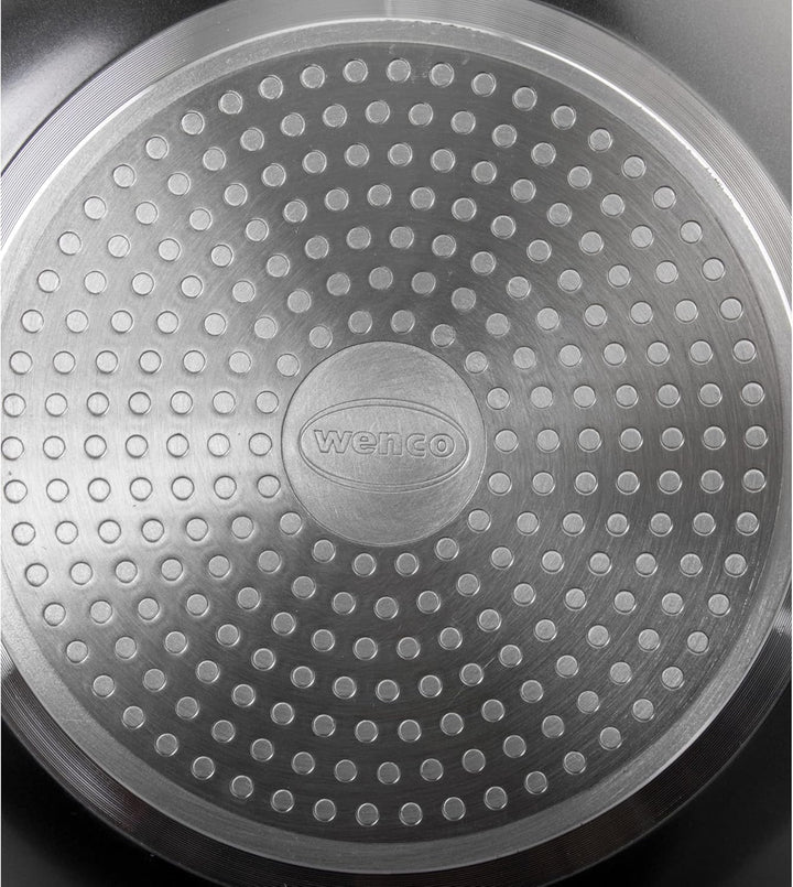Wenco Wok-Pfanne, Ø 28 cm, Induktionsgeeignet, Aluminium mit PFOA-freier Antihaftbeschichtung, Schwa
