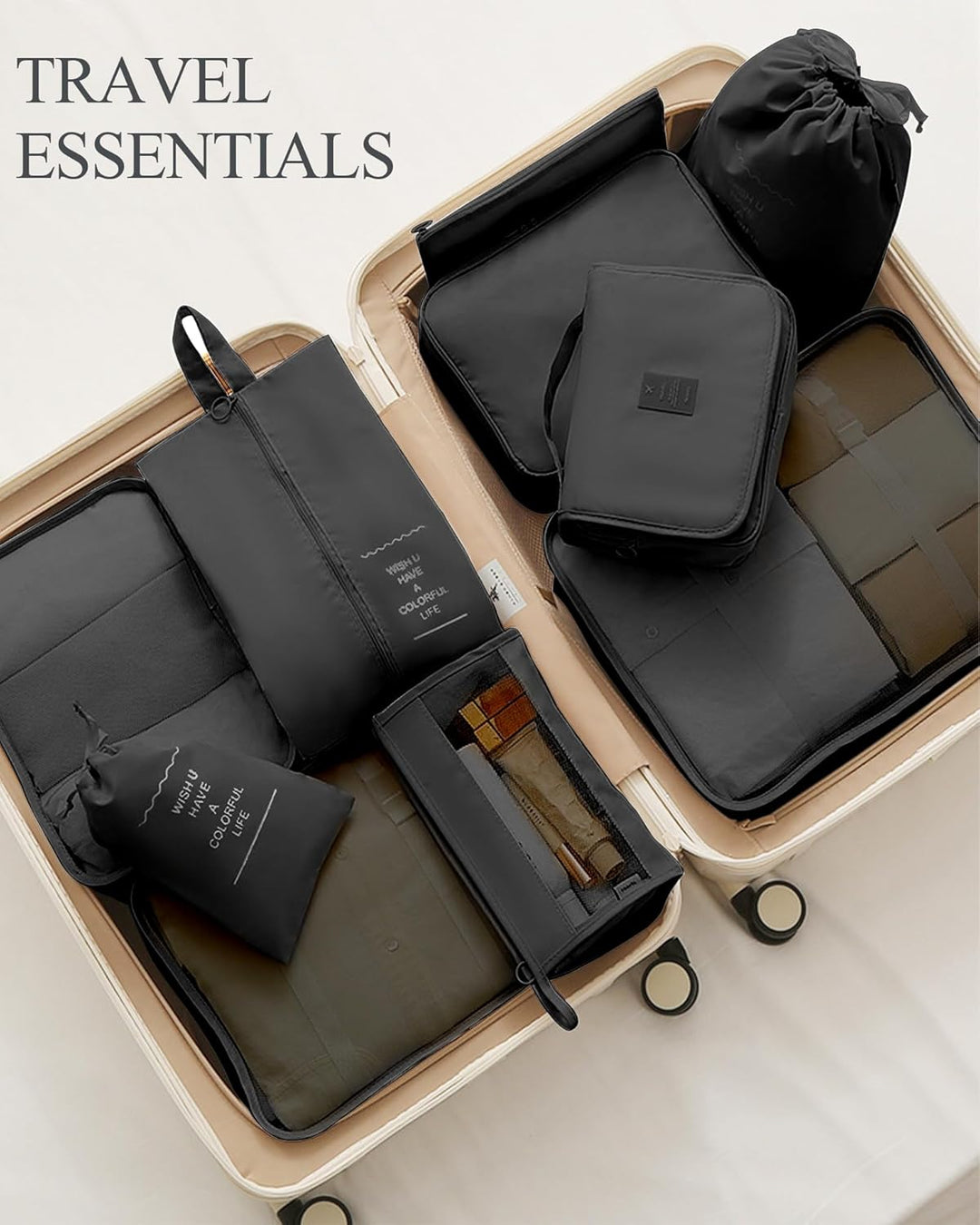 Anjing koffer Organizer 10-teilig, Packing Cubes, leichte Reisegepäck-Organizer, wasserdicht, platzs