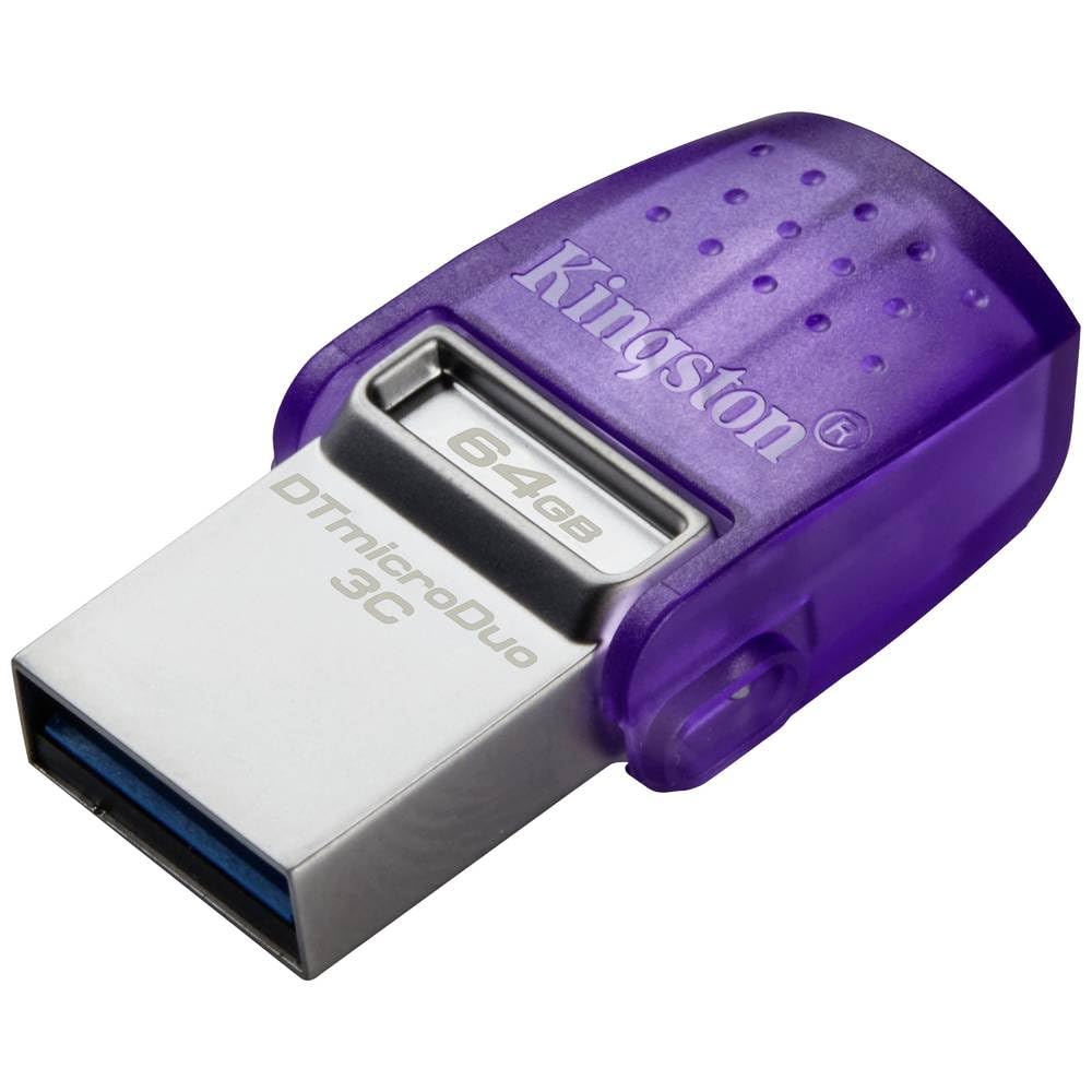Kingston DataTraveler microDuo 3C USB-Stick 64GB USB Gen 3 Typ-C und Typ-A - DTDUO3CG3/64GB, Lila +