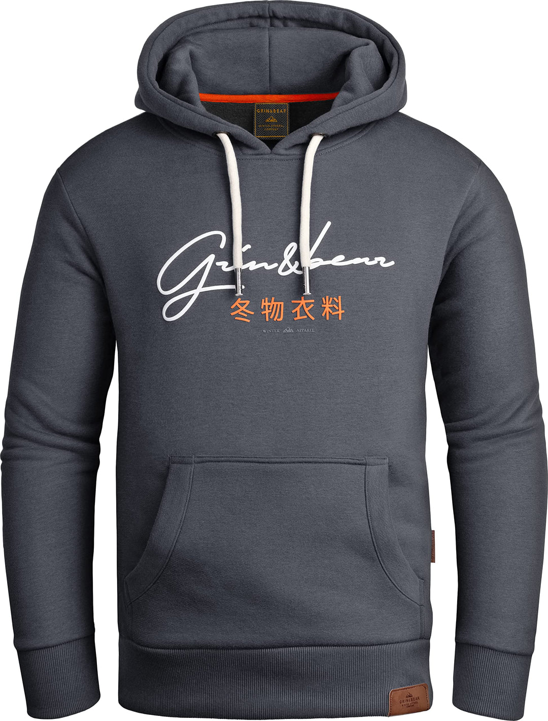 Grin&Bear Hoodie Herren Sweatjacke GEC703 S Stahlgrau, S Stahlgrau