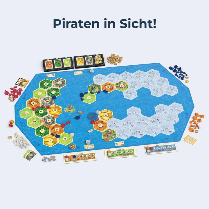 Kosmos 685164 Catan - Entdecker & Piraten, Erweiterung zu Catan - Das Spiel, Brettspiel für 3-4 Pers
