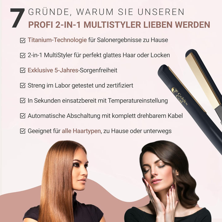 Glätteisen Locken und Glätten Haarglätter - 5 Jahre Sorgenfreiheit - Haar Styling Hair Straightener