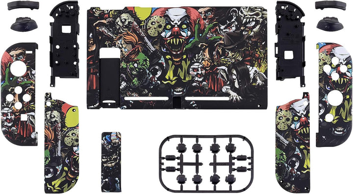 eXtremeRate Hülle Case für Nintendo Switch Joycon/Konsole, Rückgehäuse&Kickstand für Switch Console,