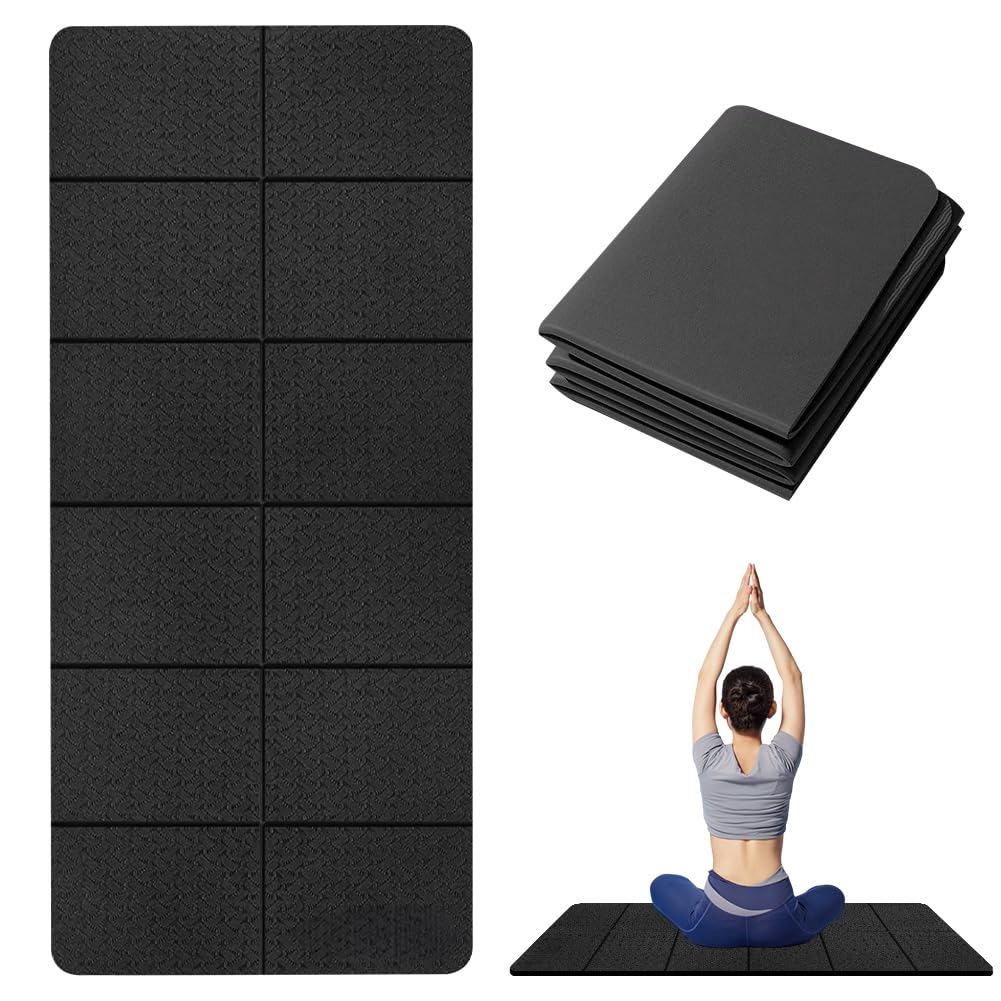CEWROM Faltbare Bodenschutzmatte Fitness Unterlegmatte für Fitnessgeräte, 183x61 cm 6 mm Dicke Hochd