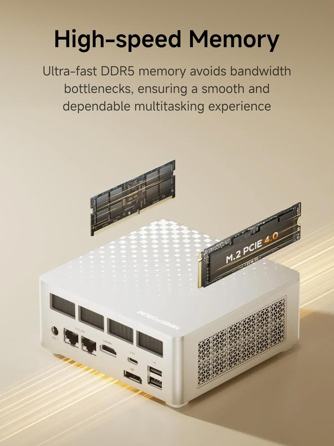 MINIS FORUM M1 Plus Mini PC, Intel Core i5-12600H Prozessor (12 Kerne/16 Threads, bis zu 4,5 GHz), 1