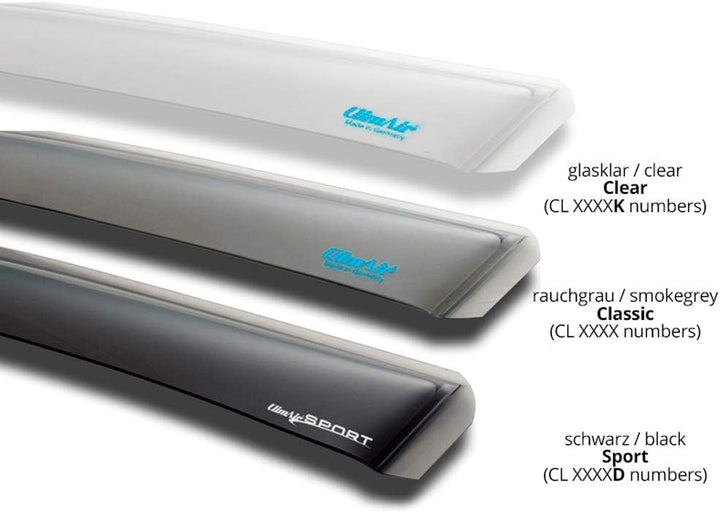 ClimAir Windabweiser Schwarz kompatibel mit Seat Leon 5 türer 1999-2005 / Toledo Limousine 1999-2004