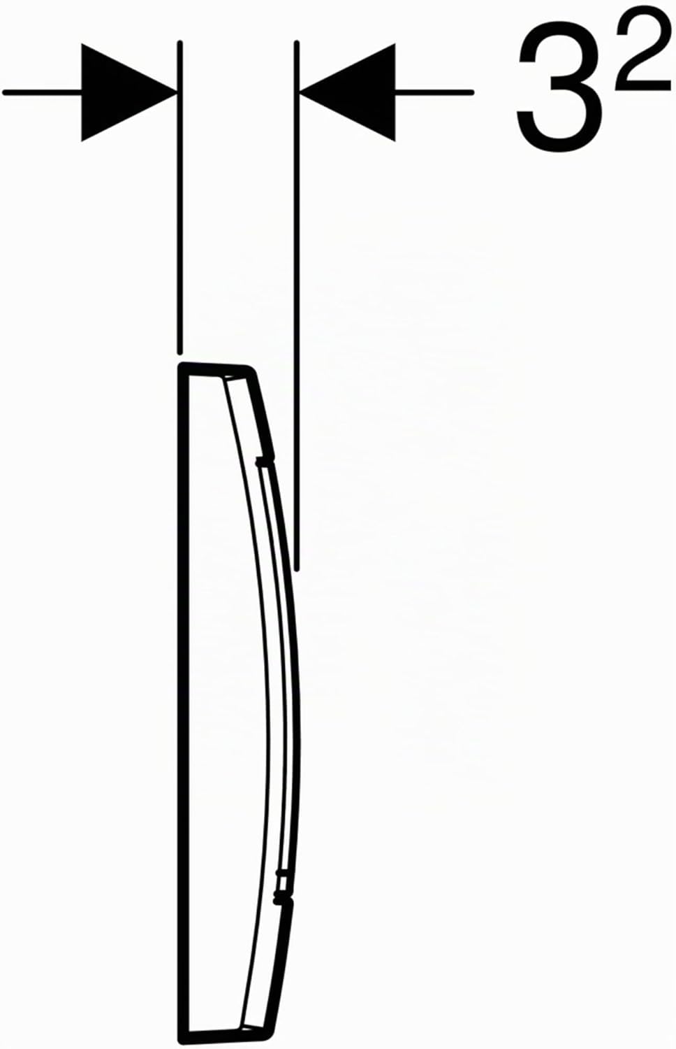 Geberit Betätigungsplatte Twinline 30 (für 2-Mengen Spülungen, Betätigung von vorne, Platte + Tasten