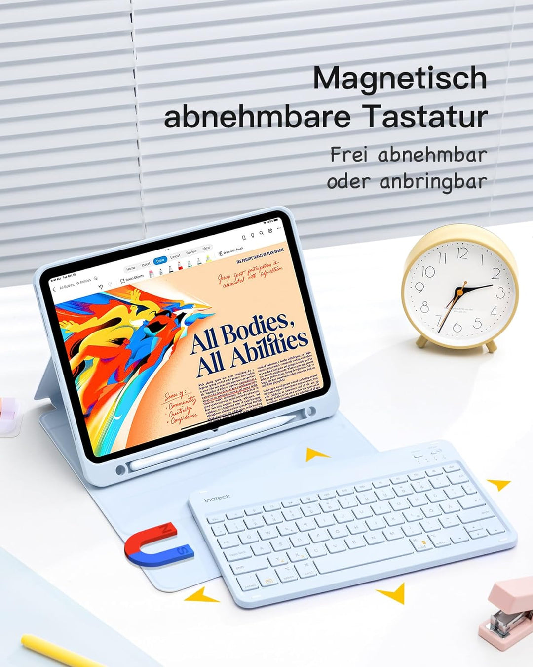Inateck Tastatur Hülle kompatibel mit iPad 10 Gen.10,9"/11 Gen. A16 2025 11 Zoll, iPad Air 11" M3/M2