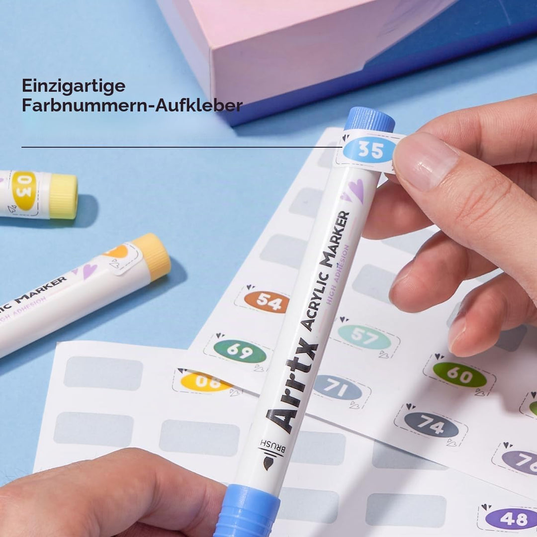 Arrtx Acrylstifte für Steine Wasserfest, 30B Farben Acrylstifte Wasserfest, Acrylic Paint Marker Sti