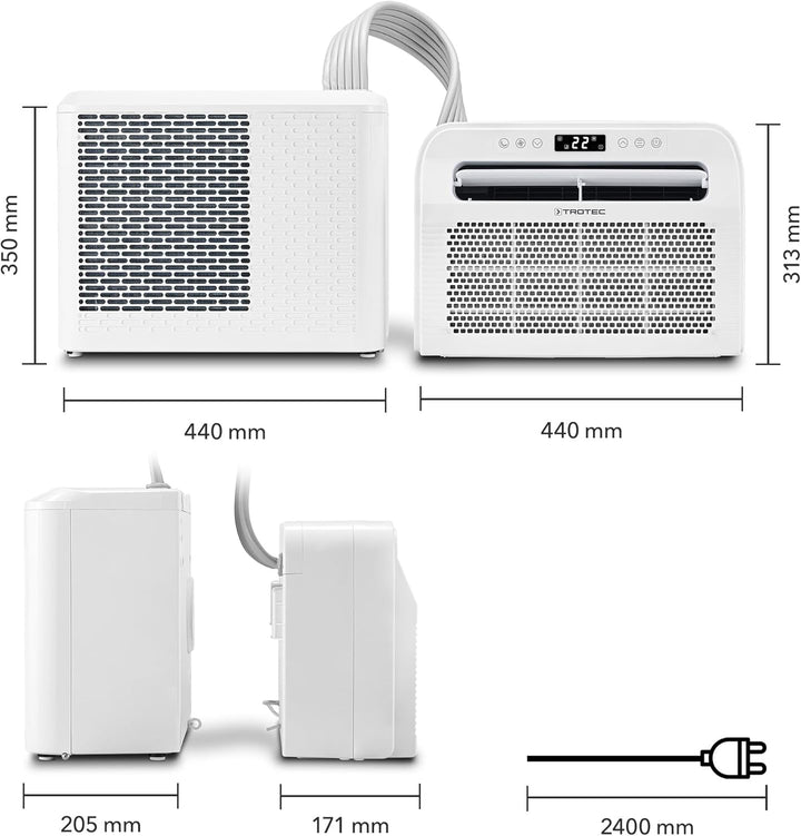 TROTEC PAC-C 1500 SH WiFi Camping Klimagerät 4-in-1 – Split Klimaanlage für Wohnwagen & Wohnmobil –