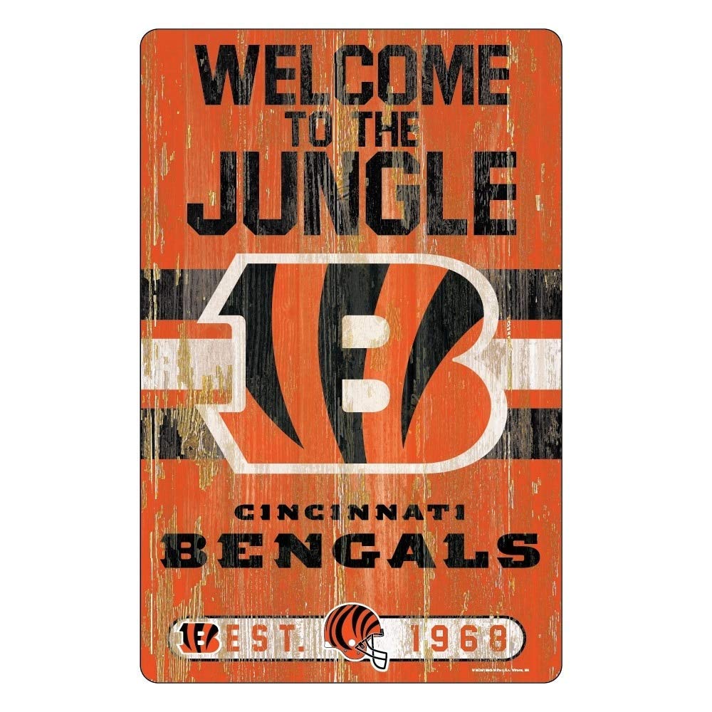 Wincraft 11x17 Wood Sign New York Jets Schild 28 x 43 cm Holzspruch Cincinnati Bengals Einheitsgröss