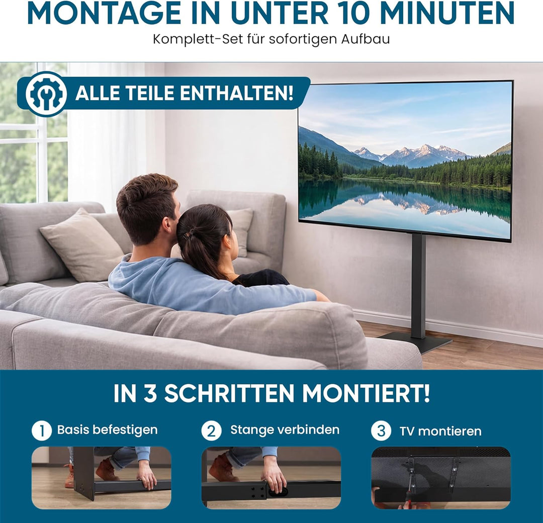 Xantron® Universal TV Ständer 37-75 Zoll/VESA 200x200-600x400 / Höhenverstellbarer, drehbarer TV Sta