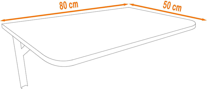 mikon Wandklapptisch mit Abgerundeten Ecken Klapptisch Esstisch Wandtisch Küchentisch Schreibtisch K