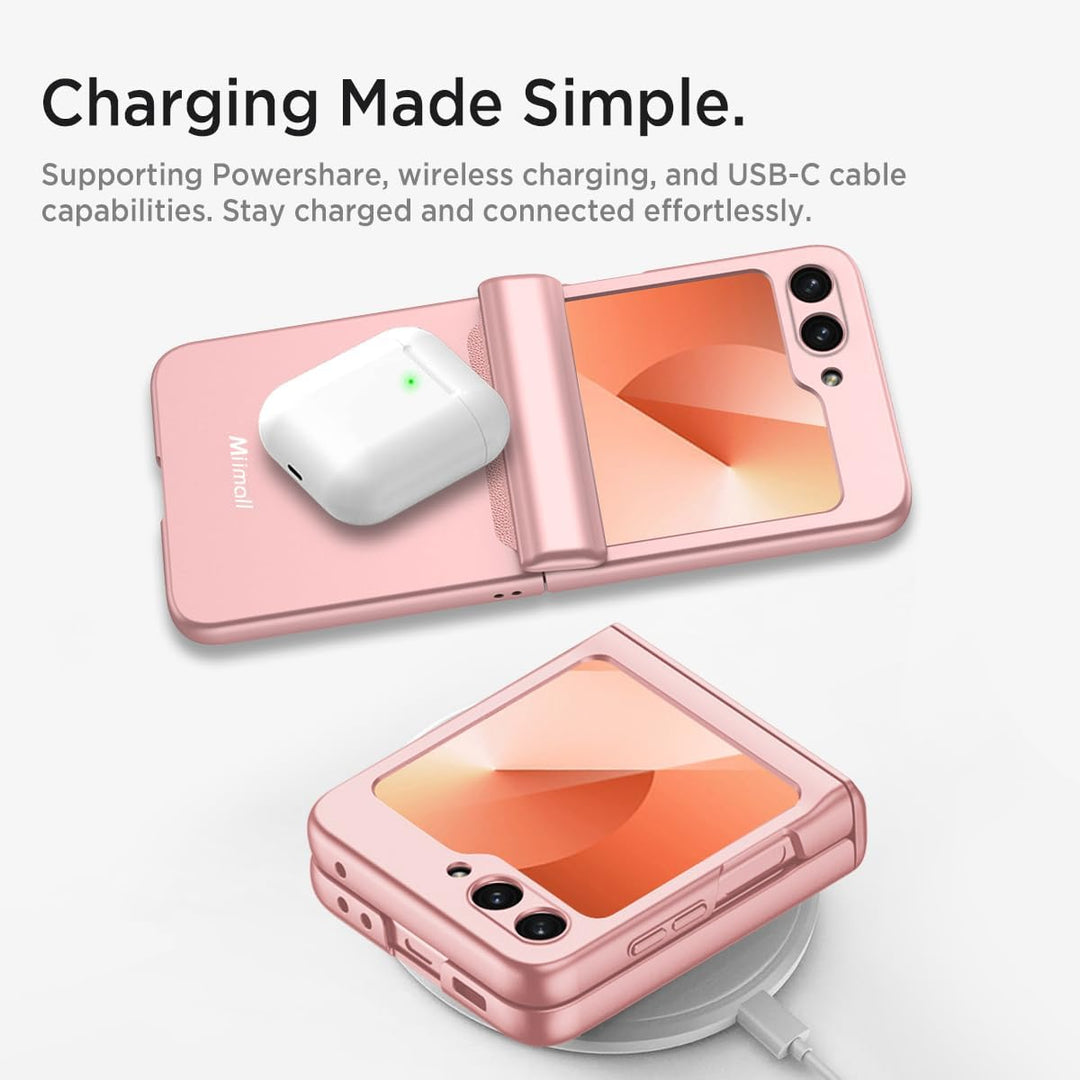 Miimall Kompatibel mit Samsung Galaxy Z Flip 6/Flip7 FE Hülle mit Scharnierschutz Magnetischer [Exte