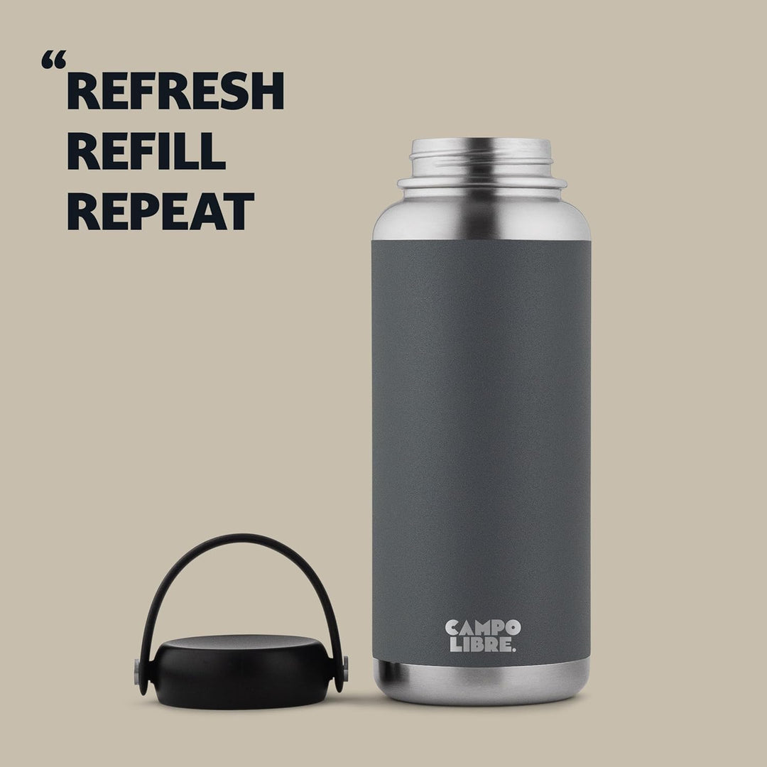 Campo Libre.® Umberto | Premium Edelstahl Thermoskanne 1l | 12h heiss/eiskalt | Thermosflasche | iso