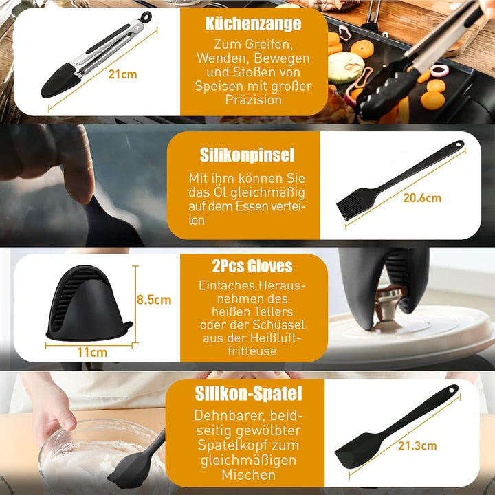 Heissluftfritteuse Zubehör, Airfryer Zubehör für Ninja Foodi Flexdrawer AF500EU 10,4L Air Fryer Sili