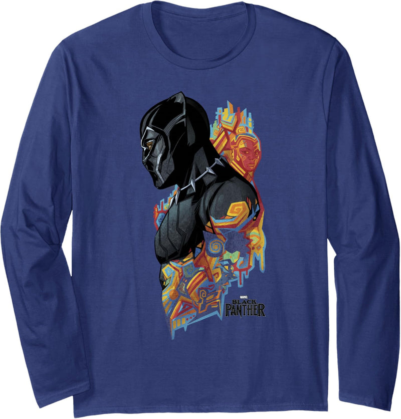 Marvel Black Panther Bright Profile Portrait Langarmshirt