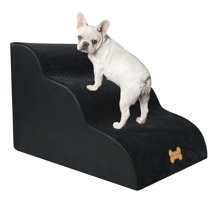 Nepfaivy Hundetreppe für Kleine Hunde 3-Stufig, Haustiertreppe für Bett und Sofa aus Hochdichtem Sch