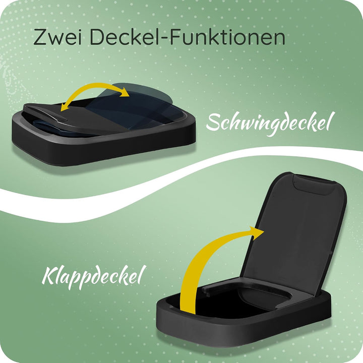 Novaliv Müllsackständer 2er Set mit Schwingdeckel – Gelber Sack Ständer für 70-120L | 2in1 Schwing-