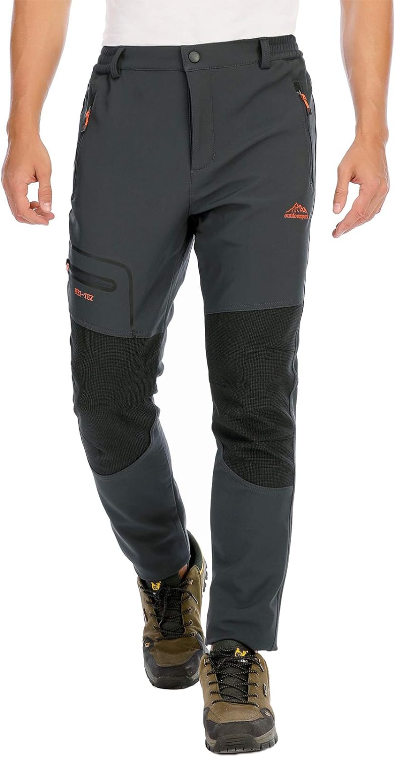 DAFENP Herren Wanderhose Outdoorhose Wasserdicht Softshellhose Winddicht Winter Skihose Snowboardhos