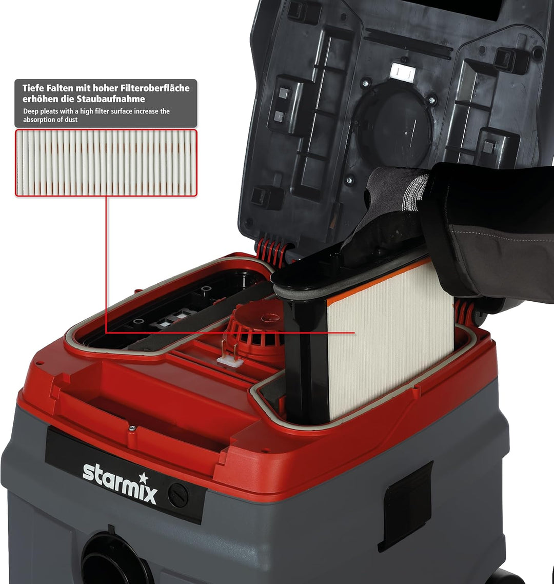 Starmix ISC L-1650 Top – Industriesauger Staubklasse L mit Gerätesteckdose & automatischer Filterrei