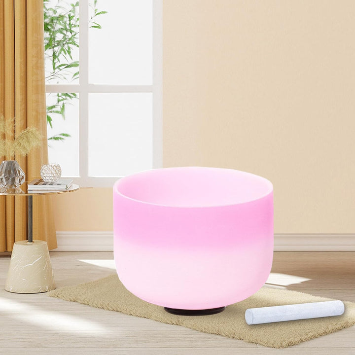 Hye-eun Kristall Klangschalen Set,7Pcs 432 Hz Crystal Singing Bowl (7-12 Zoll) mit Rainbow zweifarbi