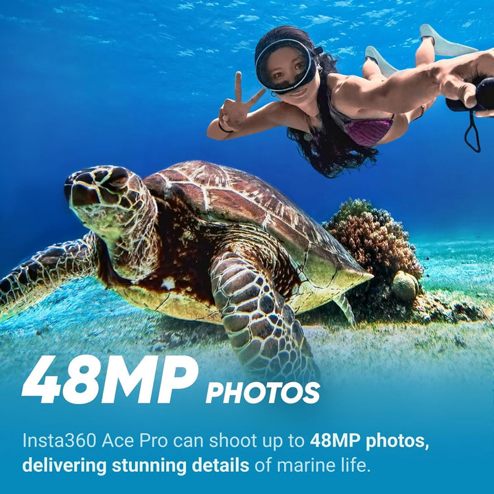 Insta360 Ace Pro Tauch-Bundle - wasserdichte Action-Kamera, 1/1,3"-Sensor und KI-Rauschunterdrückung