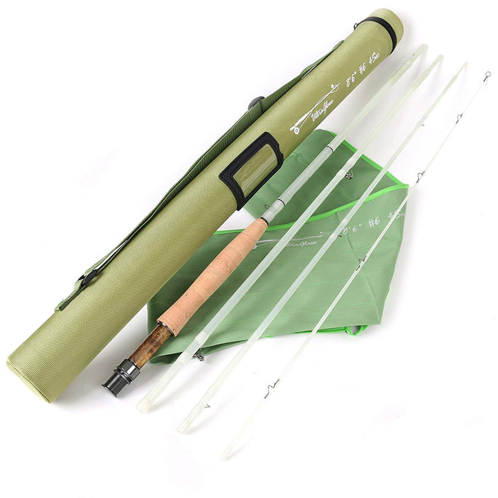 Glasfaser Fliegenrute Blau Orange Weiss Lila Fliegenfischen Rute in 7’/8’/8’6’’, 3/5/6wt, 3/4 Teile