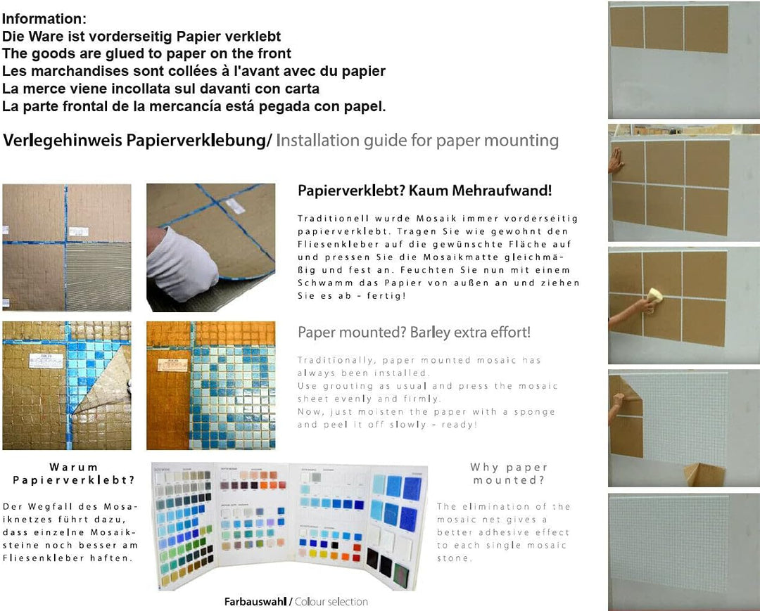 Mosaikfliese Glasmosaik Dunkelblau Ultramarinblau Kupfer changierend Küchenrückwand Duschwand | 10 M
