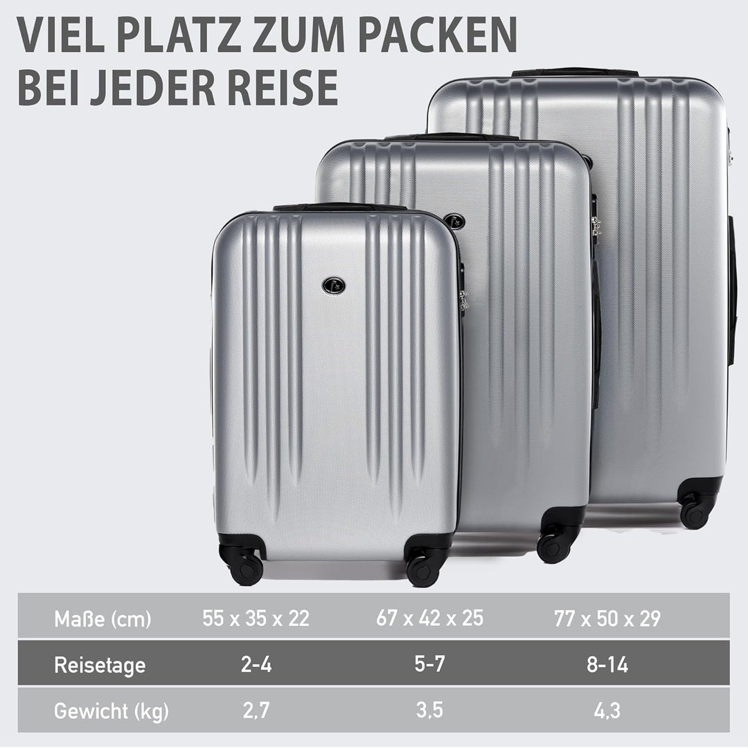 FERGÉ Kofferset 3 teilig Hartschale Marseille Reisekoffer Trolley-Set (Handgepäck, L, XL) 3er Set Ha