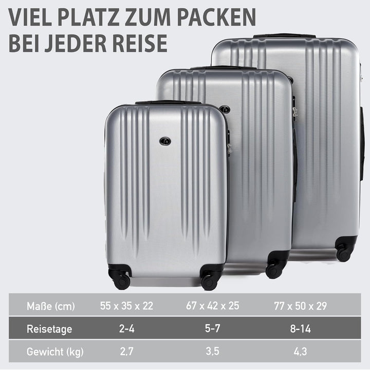 FERGÉ Kofferset 3 teilig Hartschale Marseille Reisekoffer Trolley-Set (Handgepäck, L, XL) 3er Set Ha