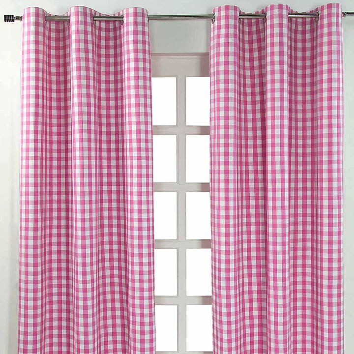 Homescapes blickdichter Ösenvorhang, pink-weiss Karierter Dekoschal mit traditionellem Karo-Muster i