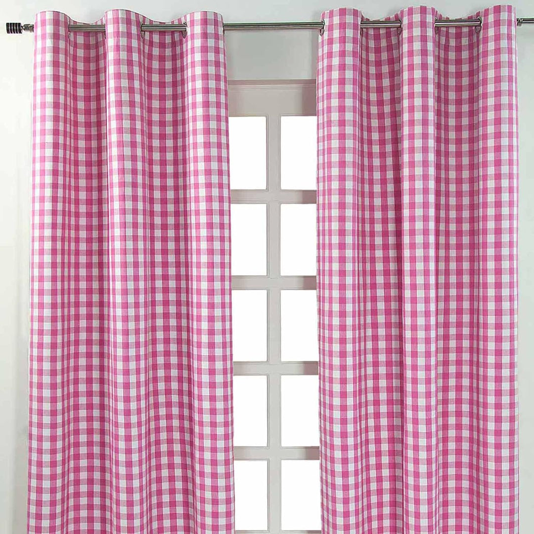 Homescapes blickdichter Ösenvorhang, pink-weiss Karierter Dekoschal mit traditionellem Karo-Muster i