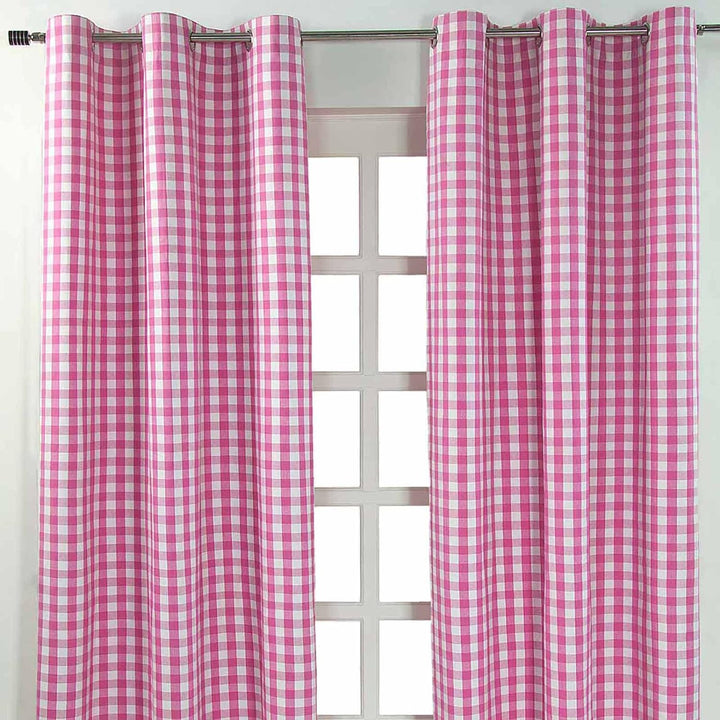 Homescapes blickdichter Ösenvorhang, pink-weiss Karierter Dekoschal mit traditionellem Karo-Muster i