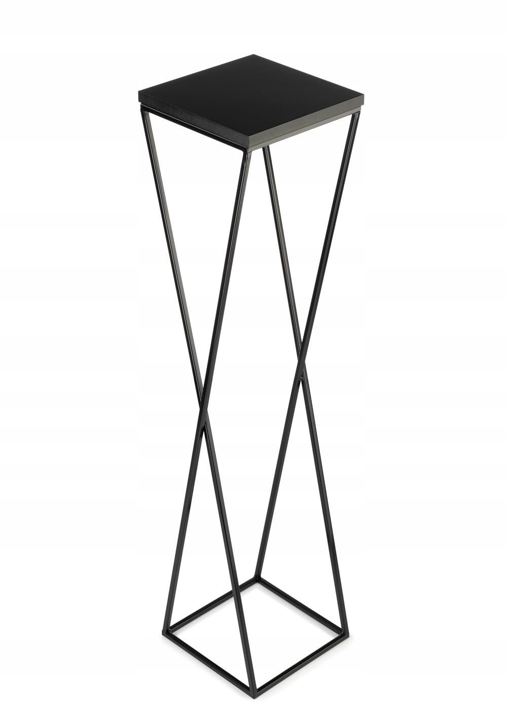 Pflanzenständer Metall 70 cm Hoch - Stabiler und Fester Blumenhocker mit Schwarz MDF-Platte auf Robu