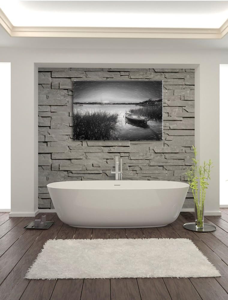 Pixxprint Segelschiffe an der Küste als Leinwandbild/Grösse: 100x70 cm/Wandbild/Kunstdruck/fertig be