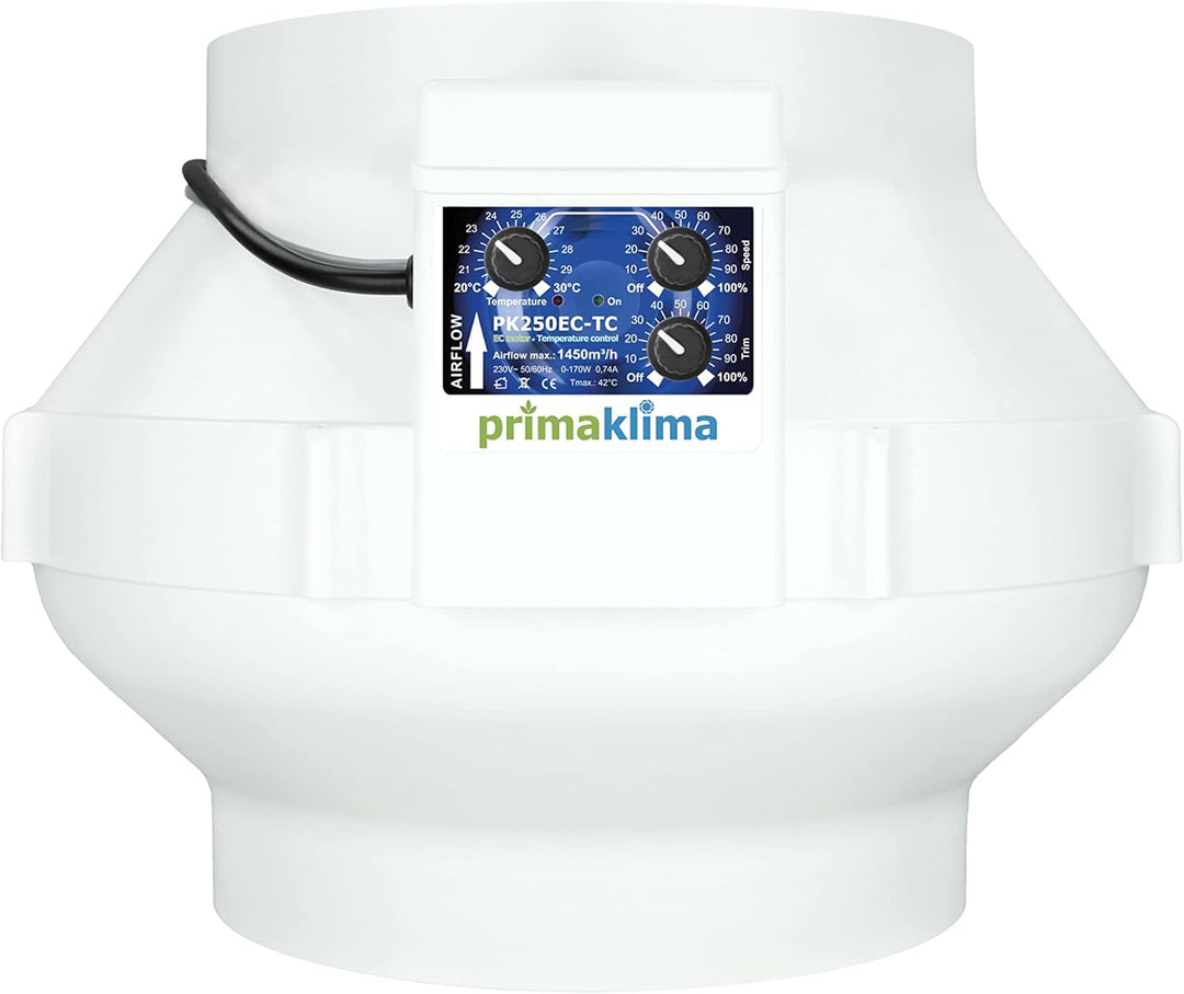 GrowPRO Lüftungsset 1500m3/h EC PRO Temperaturgesteuert inkl. Aktivkohlefilter und Zubehör 1500 m3/h