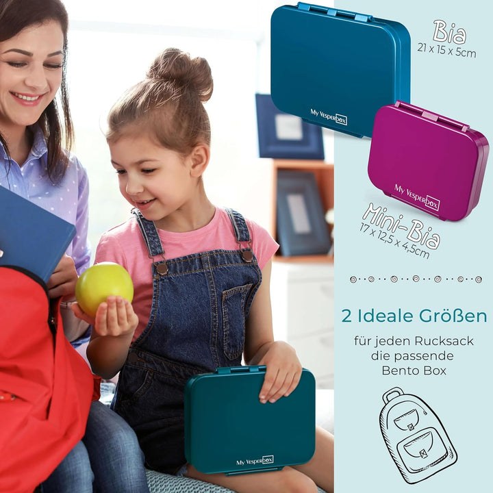 My Vesperbox – Bia - Bento Box Kinder - NEU - VERSTÄRKTE VERSCHLÜSSE - Auslaufsicher & BPA Frei - ex