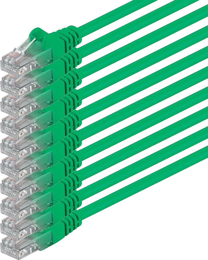 1aTTack.de Cat6 5m grün 10 Stück Netzwerkkabel Patchkabel Cat6 Lan Kabel 1000 Mbits Ethernet Lan grü