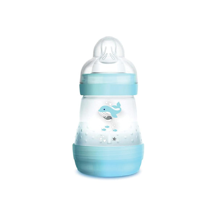 MAM Easy Start Anti-Colic Babyflasche mit SkinSoftTM Silikon-Trinksauger, 0+ Monate, 160 ml, Hellbla