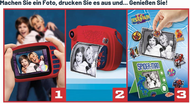 Lisciani - Spider-Man Print CAM - Sofortbildkamera - Hi-Tech Educative - 4 Zoll Farbbildschirm - Dua