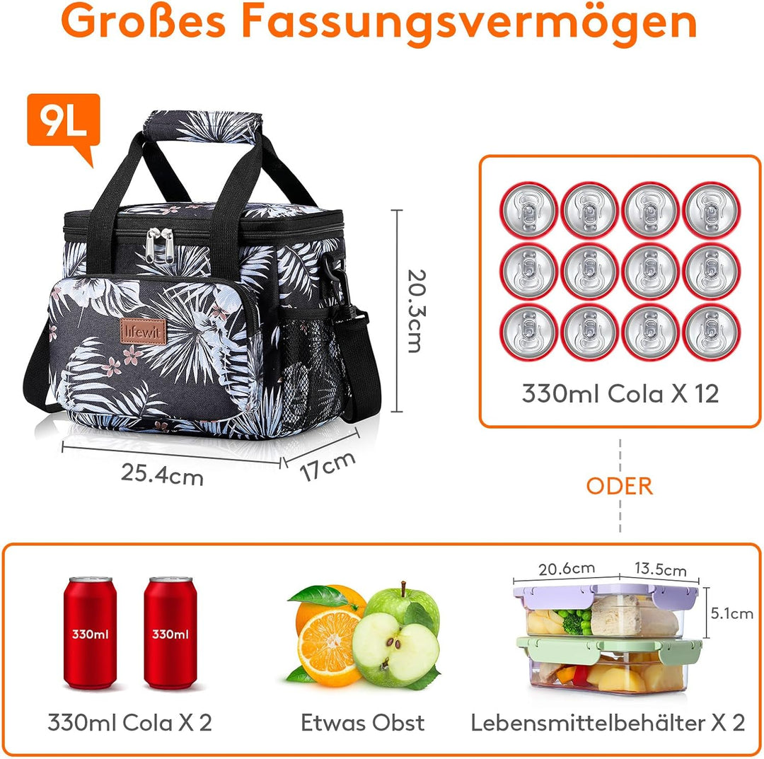 Lifewit Kleine Kühltasche, 8,5,Isolierte Lunchbag,Faltbare Lunch-Tasche, tragbare Brotdose für Herre