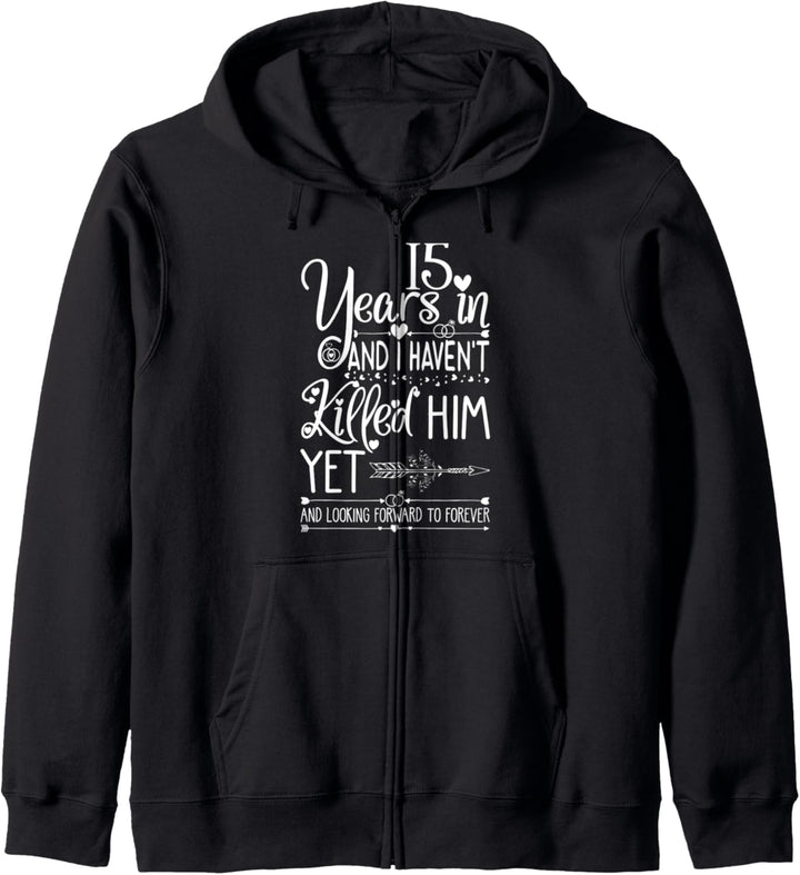 15th Wedding Anniversary for Her & Wife 15 Years of Marriage Kapuzenjacke