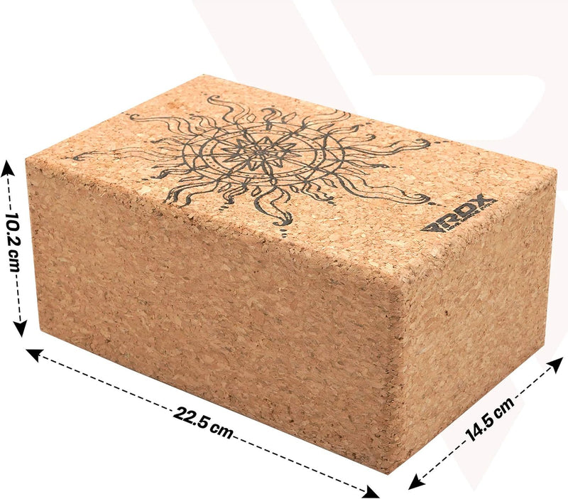 RDX Yoga Cork Block Set, High Density Eva Schaumstoff Rutschfester Blöcke, Leichtes Yogaklotz für Kö