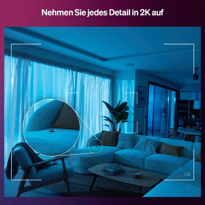 Philips Hue Secure Desktop-Überwachungskamera, Aussenkamera mit 2K-Videoauflösung, Videoüberwachung