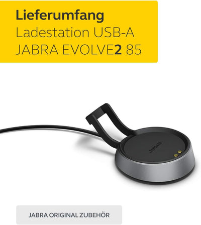 Jabra Evolve2 85 Desk Stand – USB-A Headset Charging Stand – Black Evolve2 85 USB-A Schwarz, Evolve2