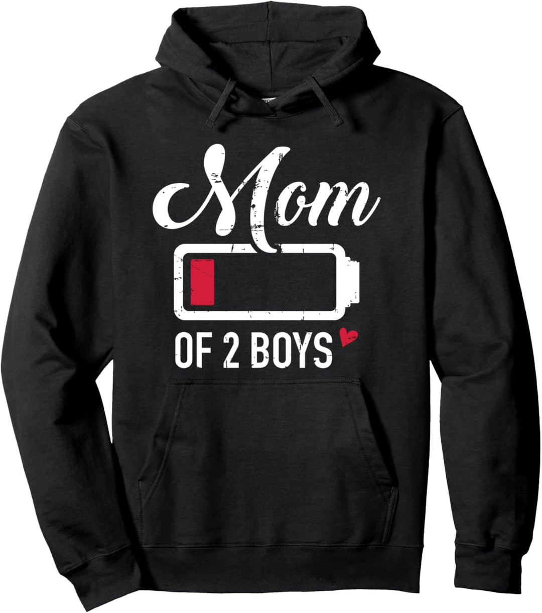 Mama von zwei Jungs leere Batterie 2 Söhne Pullover Hoodie