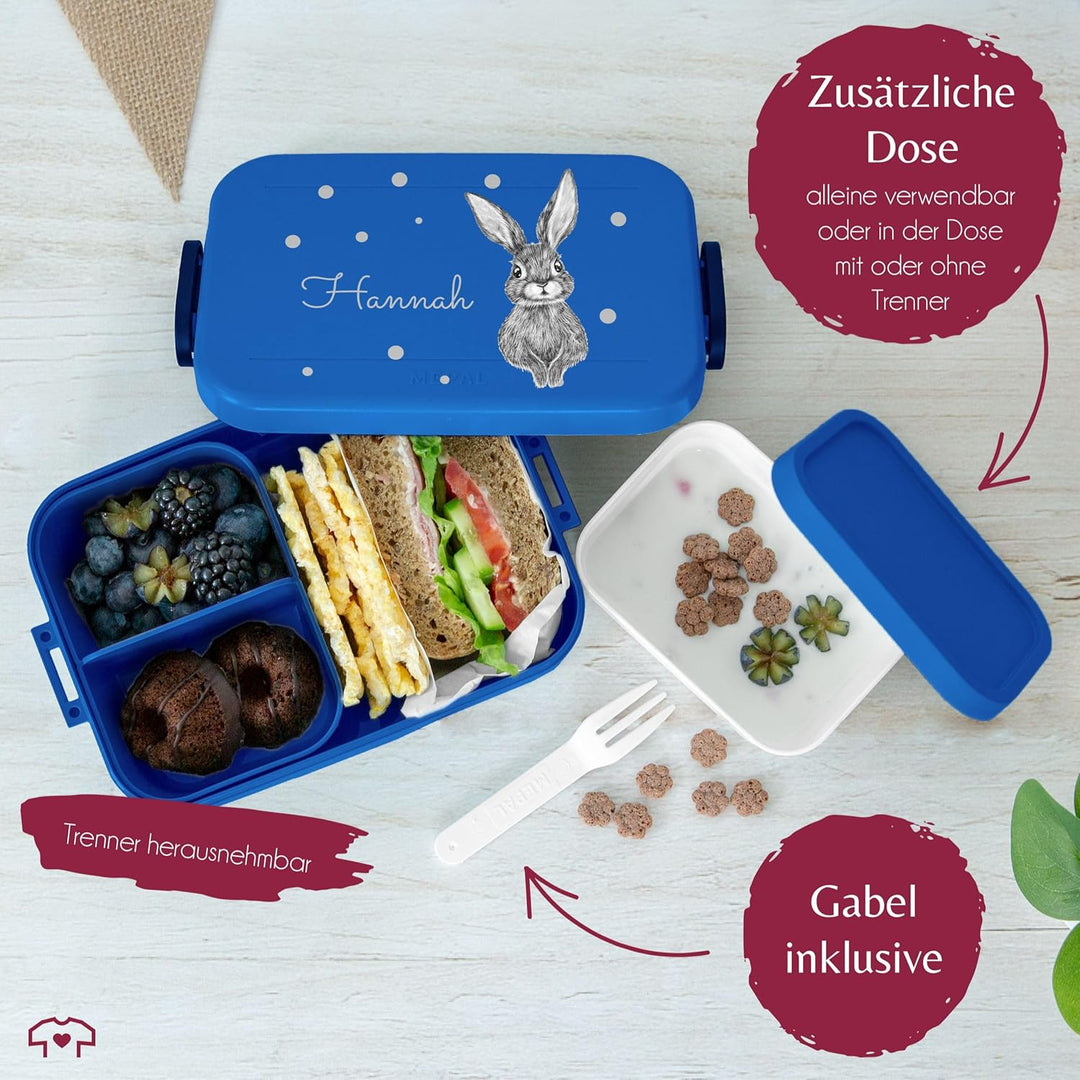 Kinder Bento Box Midi Lunchbox für Mepal Bentobox - Hasen - Süsser Hase I Hasi I Osterhase I Ostern