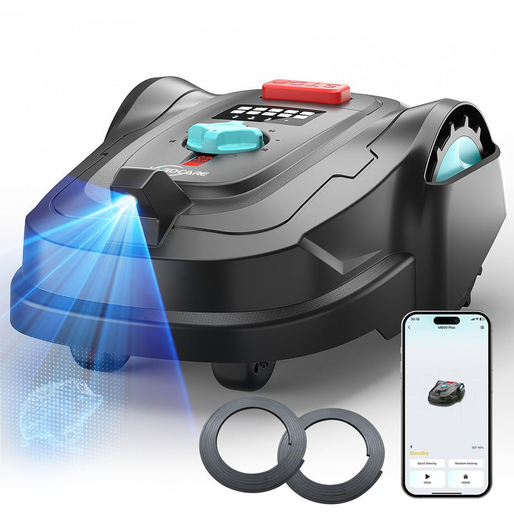 YARDCARE M800Plus Mähroboter ohne Begrenzungskabel,GPS Positionierung,Empf.800m²,KI Vision,U-förmige